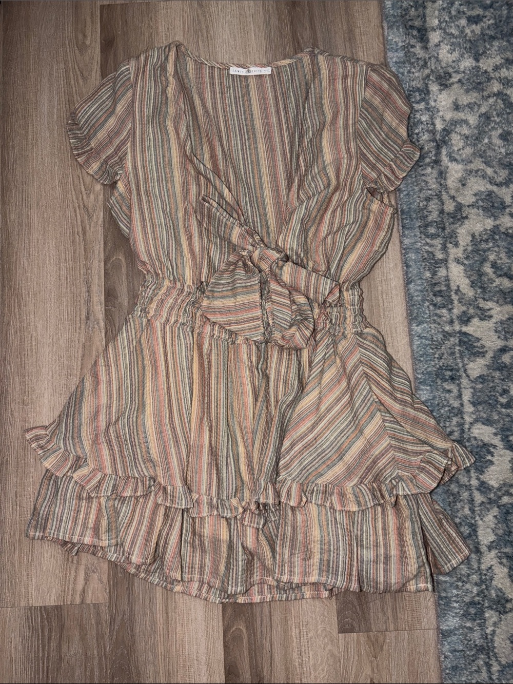 Saints + Secrets Striped Tie-Front Dress